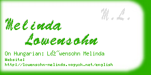 melinda lowensohn business card